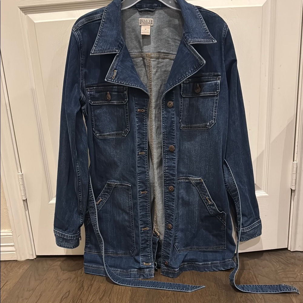 Duluth trading Denim trench jacket with Belt
